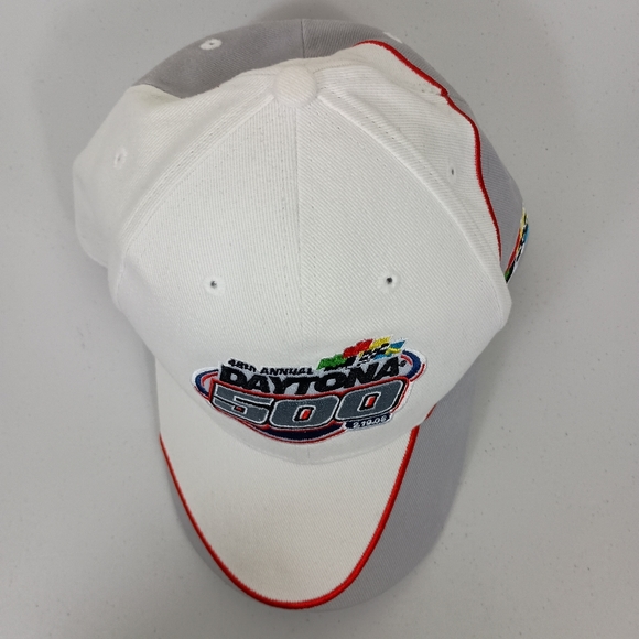 Jerry Leigh Dayton 500 48th Annual Snapback Cap Hat White Gray OS Jimmie Johnson - Picture 6 of 10